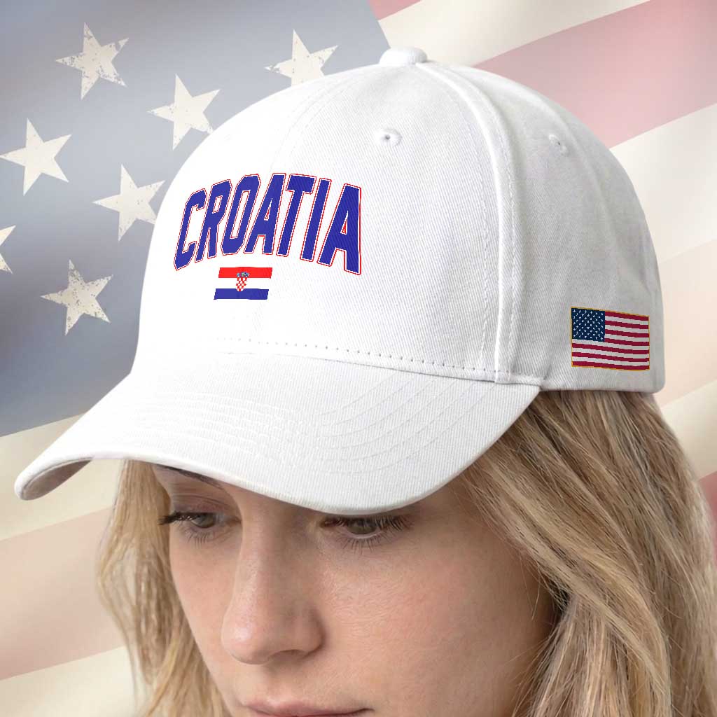 Croatia Flag Baseball Cap Vintage Hrvatska Flag Zagreb Croatian Jersey Retro