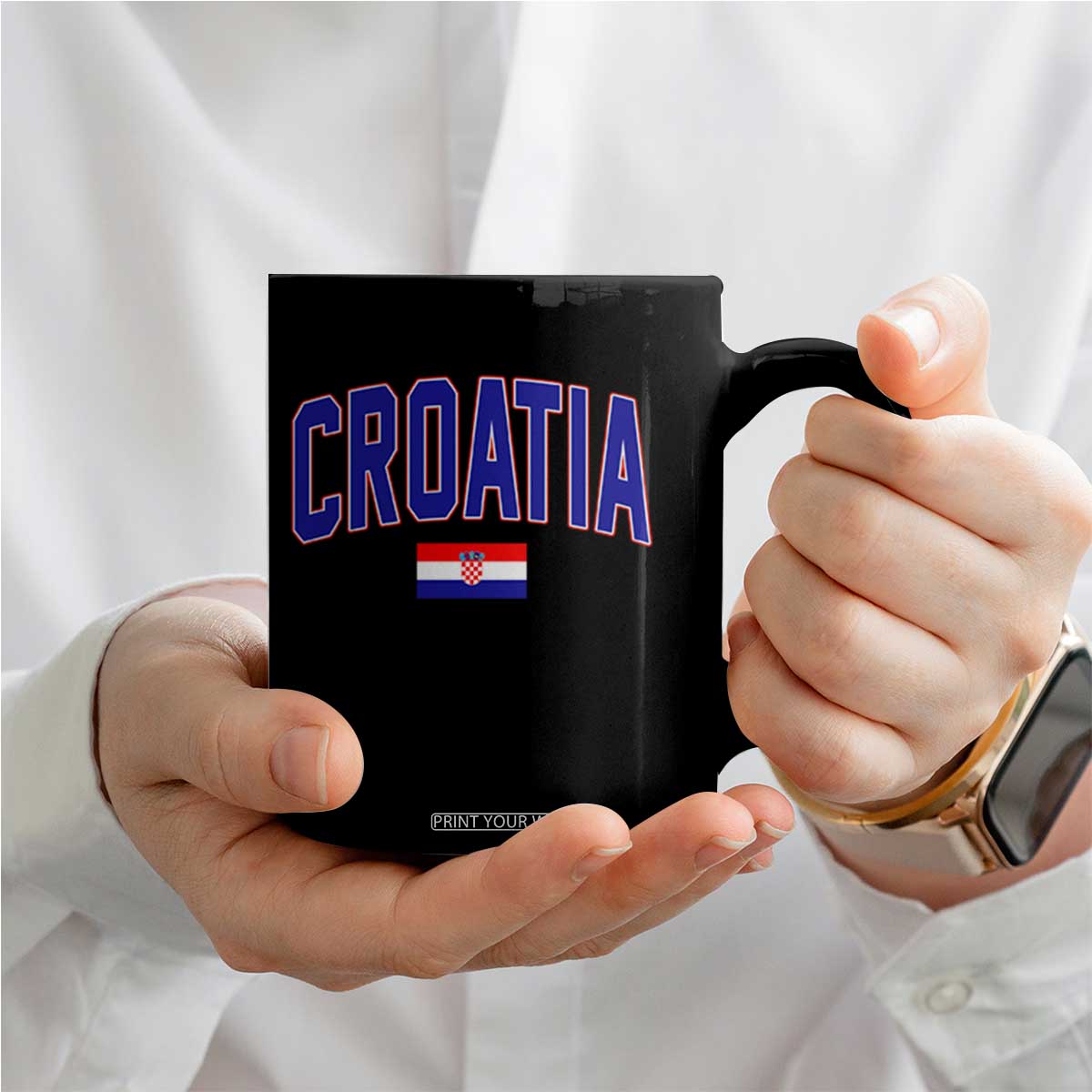 Croatia Flag Coffee Mug Vintage Hrvatska Flag Zagreb Croatian Jersey Retro