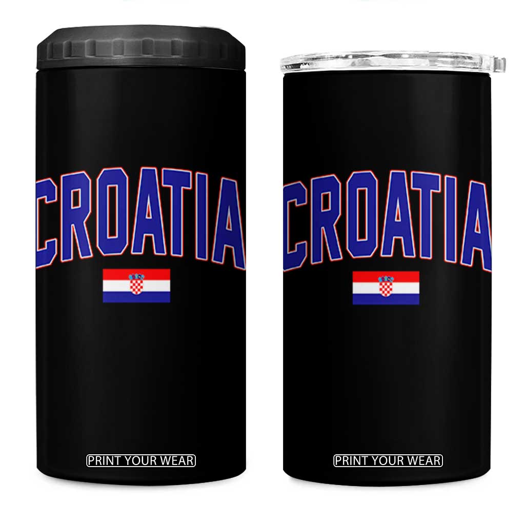 Croatia Flag 4 in 1 Can Cooler Tumbler Vintage Hrvatska Flag Zagreb Croatian Jersey Retro