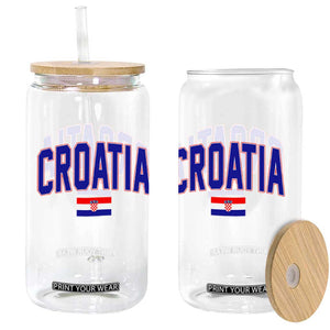 Croatia Flag Glass Can Vintage Hrvatska Flag Zagreb Croatian Jersey Retro