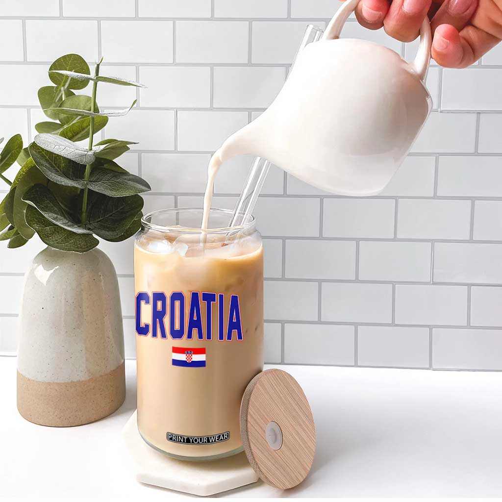 Croatia Flag Glass Can Vintage Hrvatska Flag Zagreb Croatian Jersey Retro