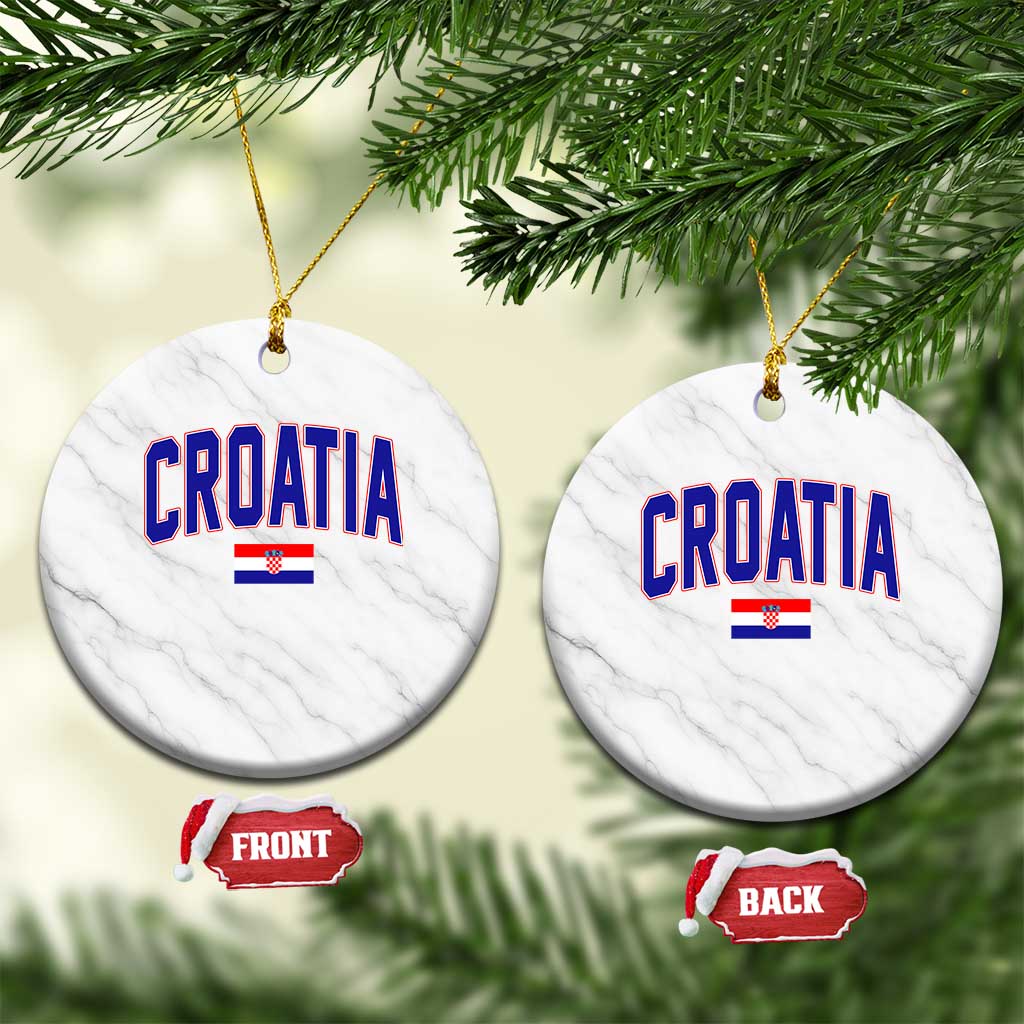 Croatia Flag Ceramic Ornament Vintage Hrvatska Flag Zagreb Croatian Jersey Retro