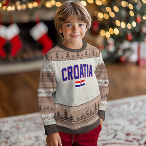 Croatia Flag Ugly Christmas Sweater Vintage Hrvatska Flag Zagreb Croatian Jersey Retro