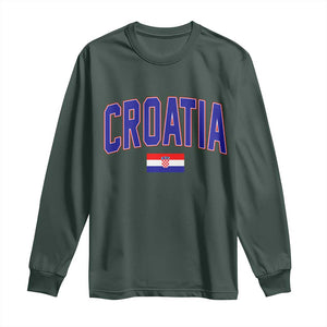 Croatia Flag Long Sleeve Shirt Vintage Hrvatska Flag Zagreb Croatian Jersey Retro