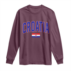 Croatia Flag Long Sleeve Shirt Vintage Hrvatska Flag Zagreb Croatian Jersey Retro