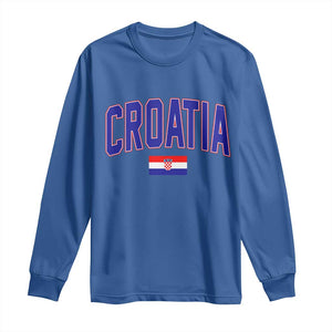Croatia Flag Long Sleeve Shirt Vintage Hrvatska Flag Zagreb Croatian Jersey Retro