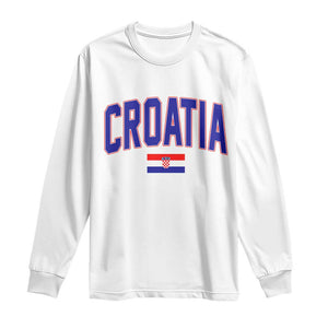 Croatia Flag Long Sleeve Shirt Vintage Hrvatska Flag Zagreb Croatian Jersey Retro