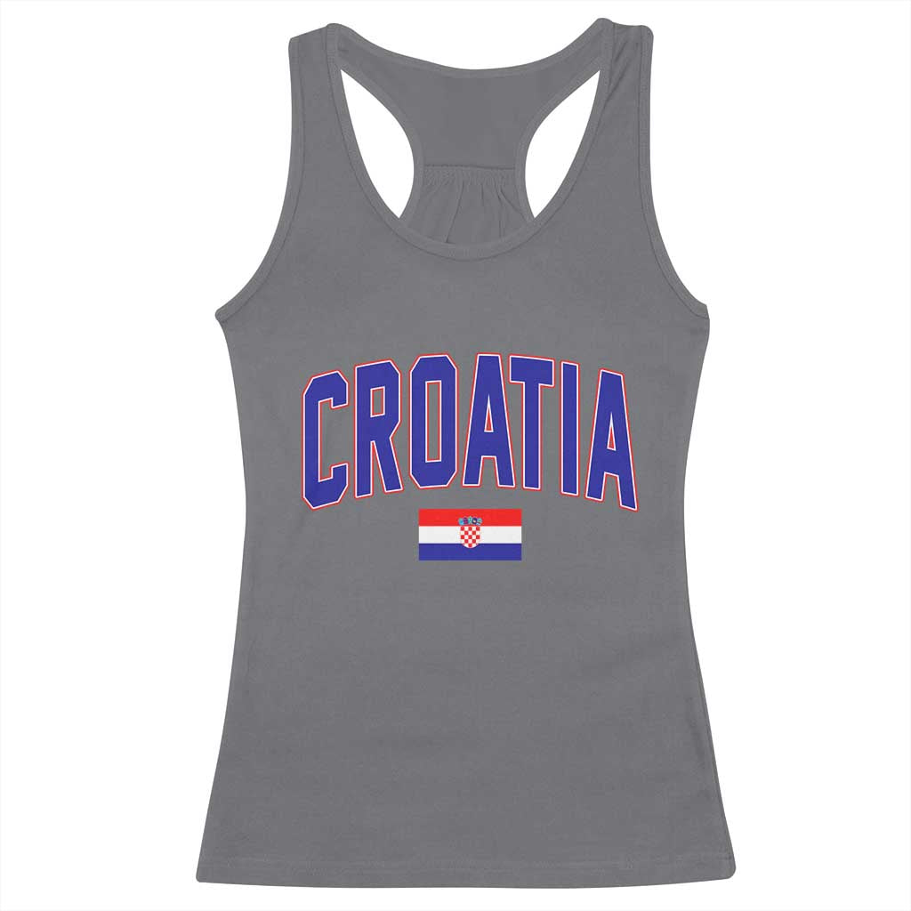 Croatia Flag Racerback Tank Top Vintage Hrvatska Flag Zagreb Croatian Jersey Retro