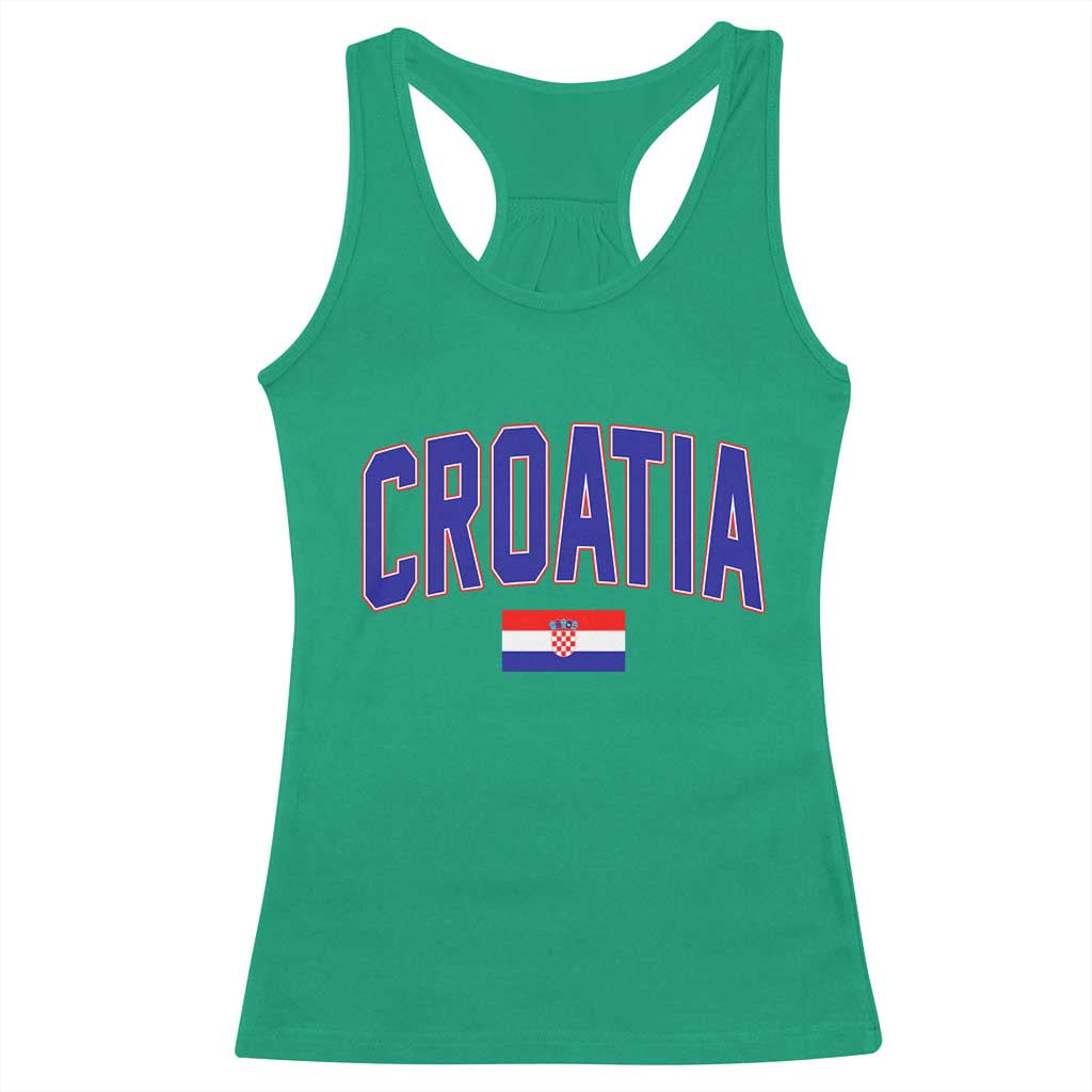 Croatia Flag Racerback Tank Top Vintage Hrvatska Flag Zagreb Croatian Jersey Retro