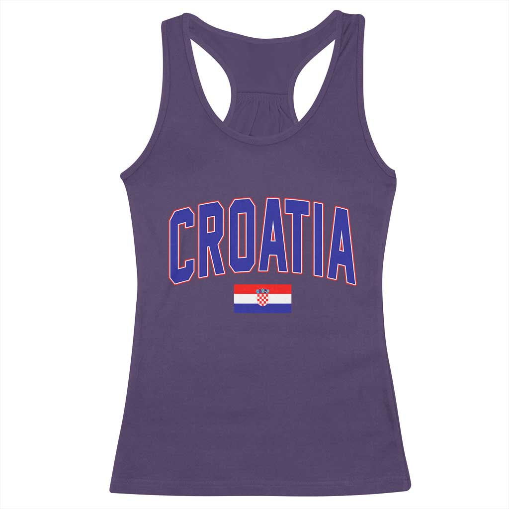 Croatia Flag Racerback Tank Top Vintage Hrvatska Flag Zagreb Croatian Jersey Retro