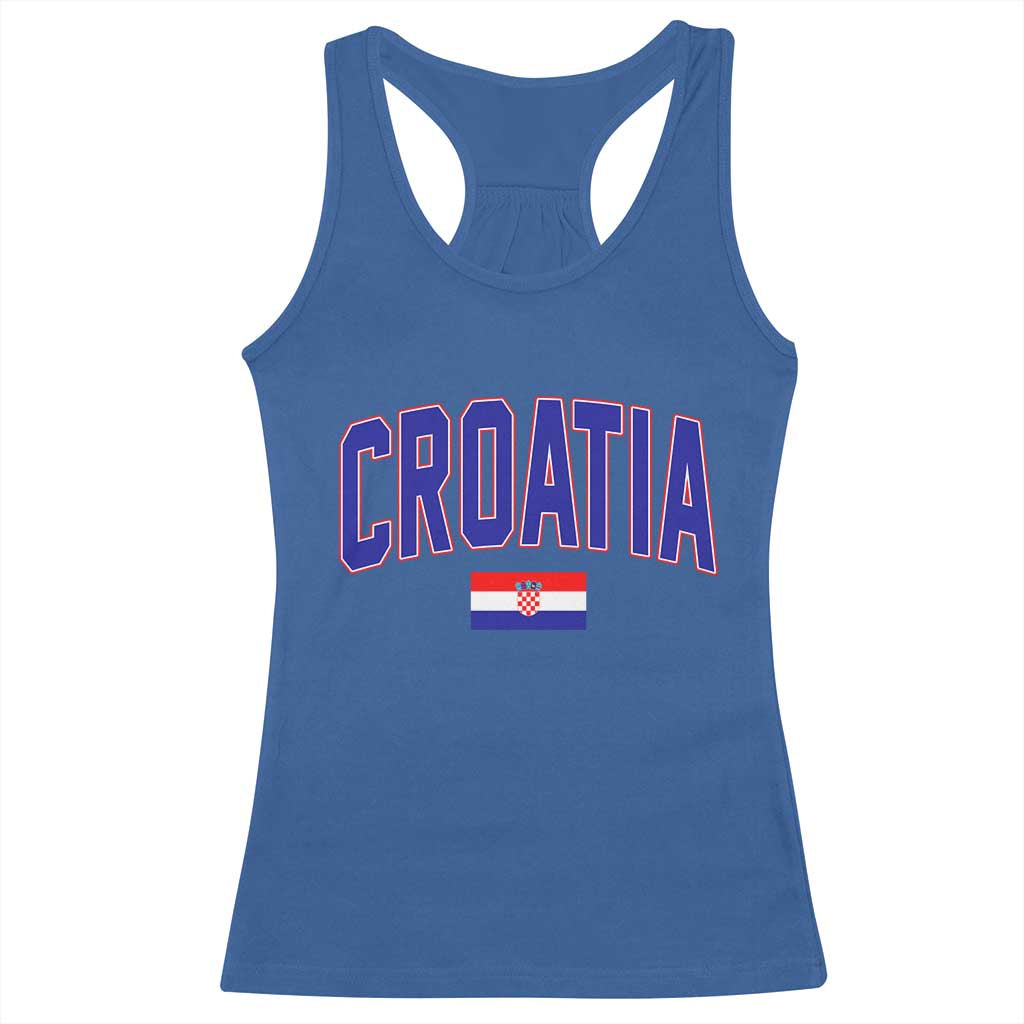 Croatia Flag Racerback Tank Top Vintage Hrvatska Flag Zagreb Croatian Jersey Retro