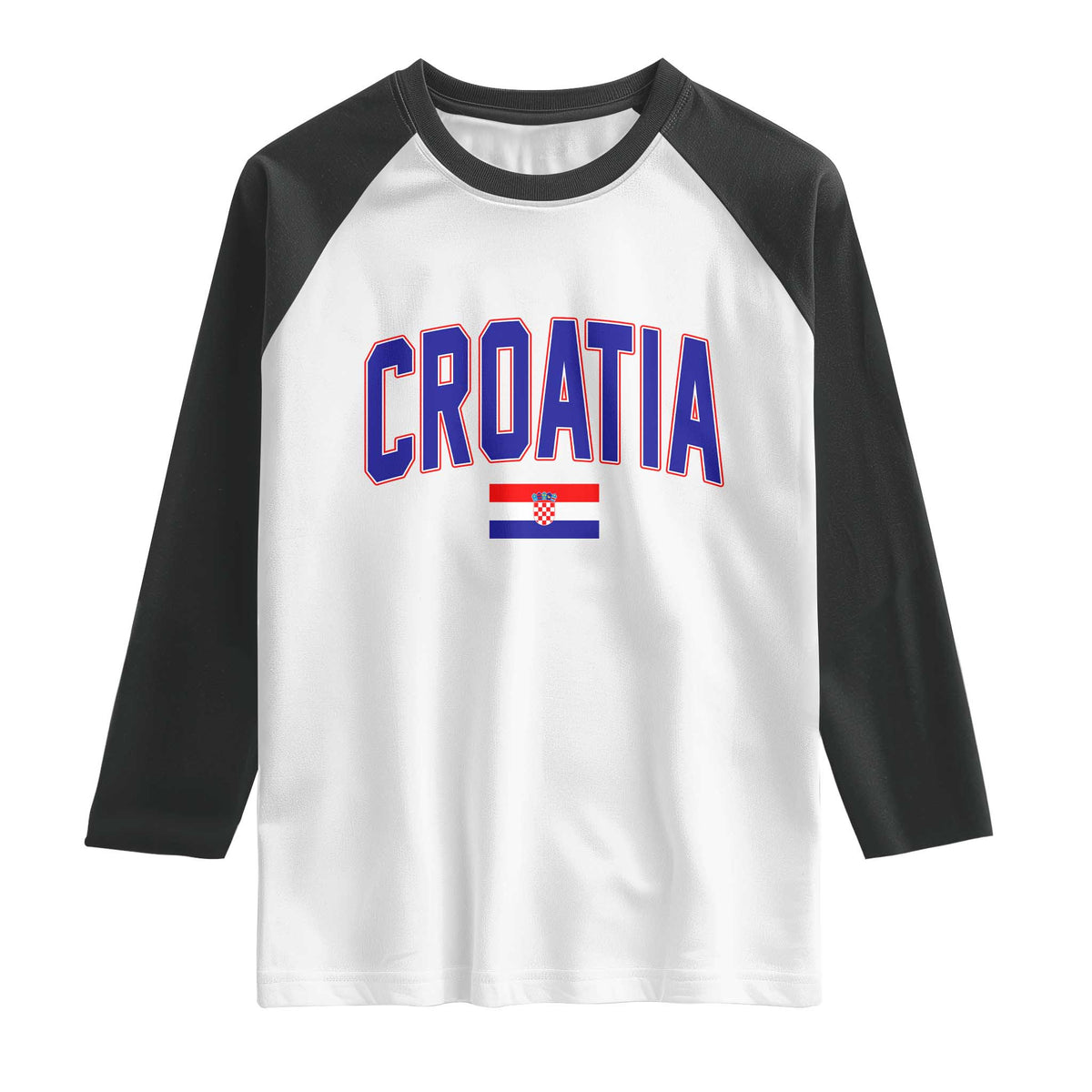 Croatia Flag Raglan Shirt Vintage Hrvatska Flag Zagreb Croatian Jersey Retro