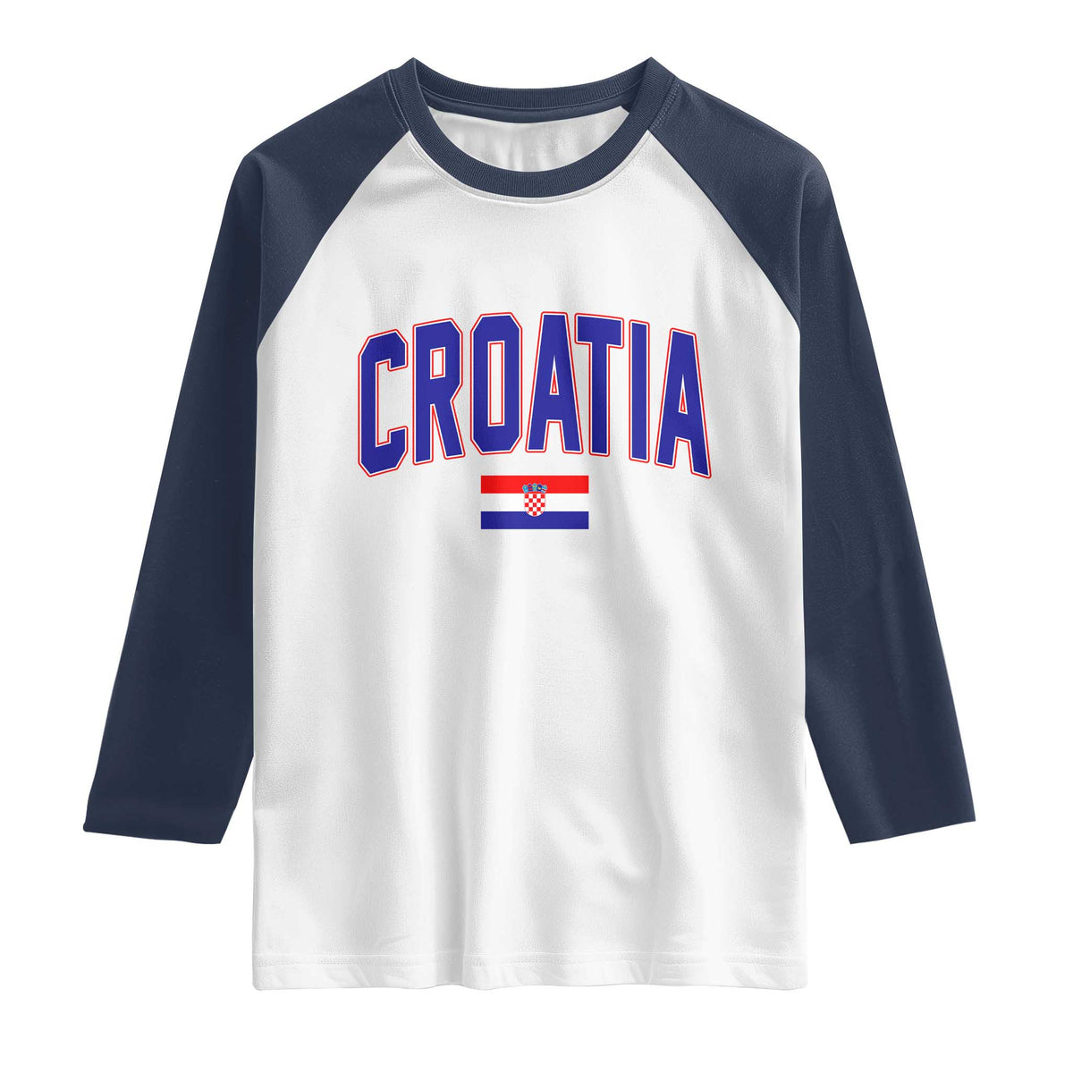Croatia Flag Raglan Shirt Vintage Hrvatska Flag Zagreb Croatian Jersey Retro