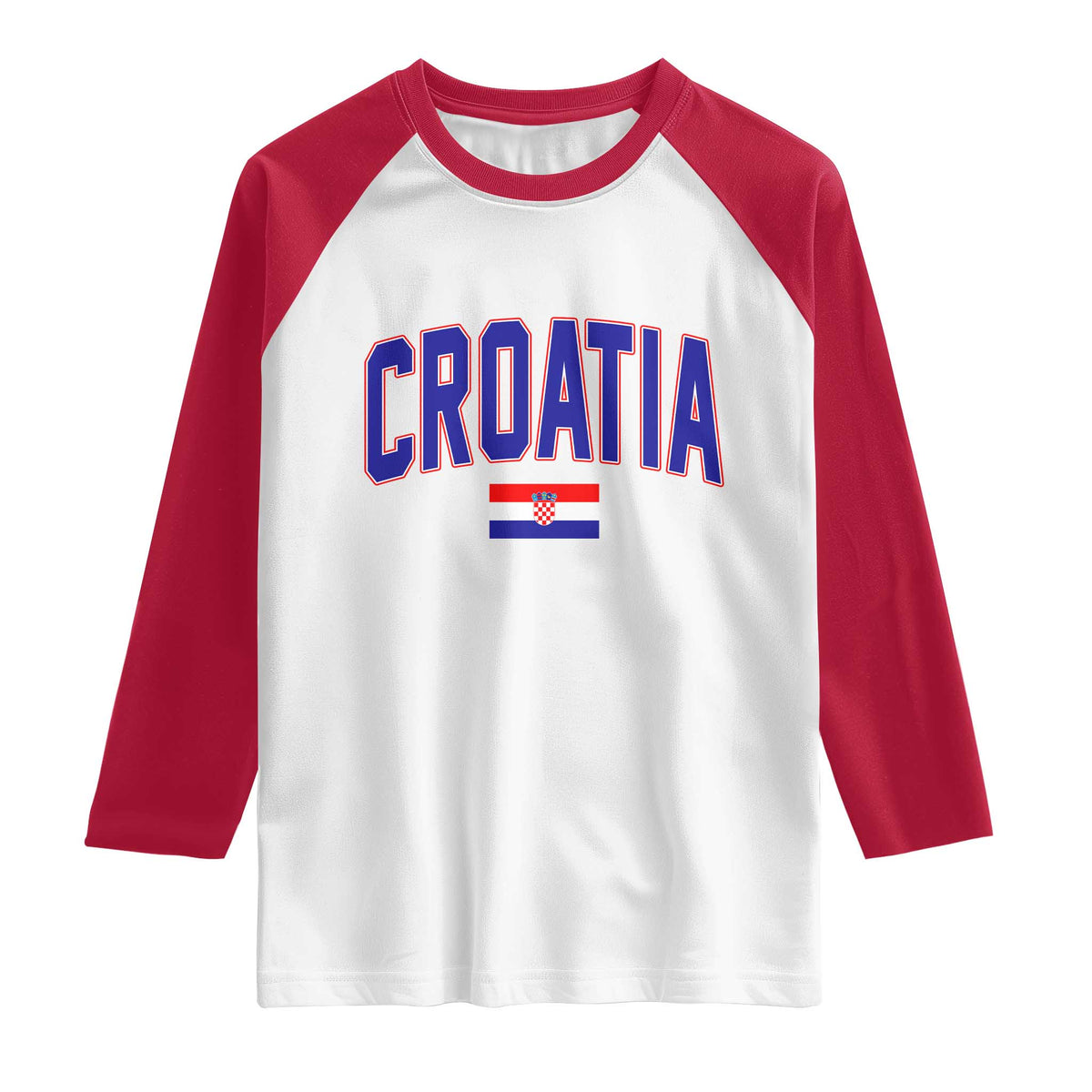 Croatia Flag Raglan Shirt Vintage Hrvatska Flag Zagreb Croatian Jersey Retro