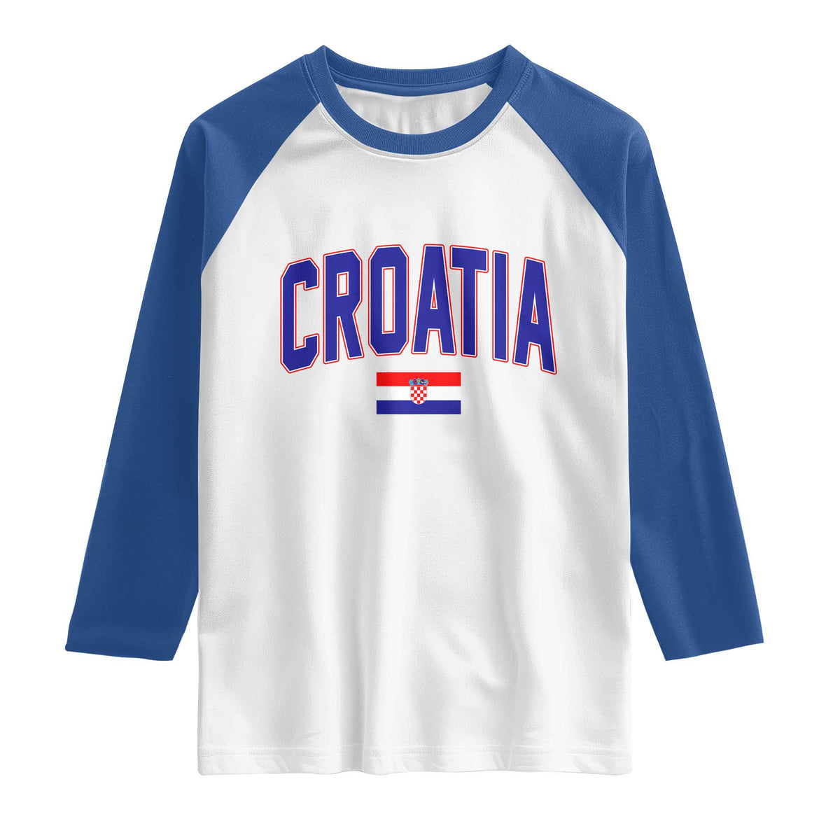 Croatia Flag Raglan Shirt Vintage Hrvatska Flag Zagreb Croatian Jersey Retro