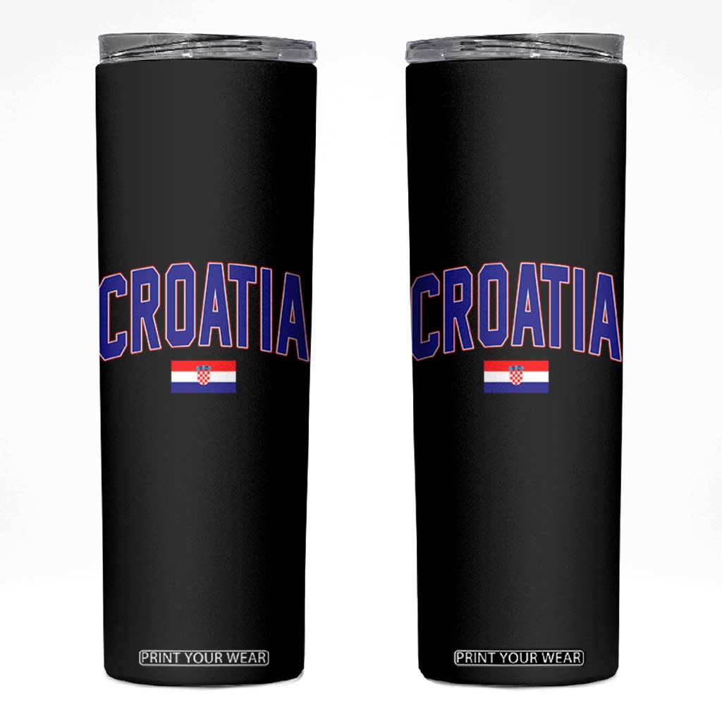 Croatia Flag Skinny Tumbler Vintage Hrvatska Flag Zagreb Croatian Jersey Retro