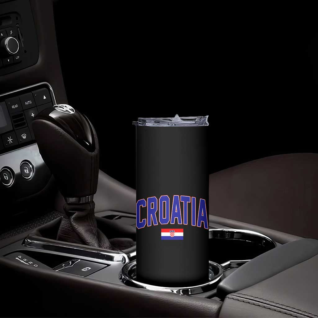 Croatia Flag Skinny Tumbler Vintage Hrvatska Flag Zagreb Croatian Jersey Retro