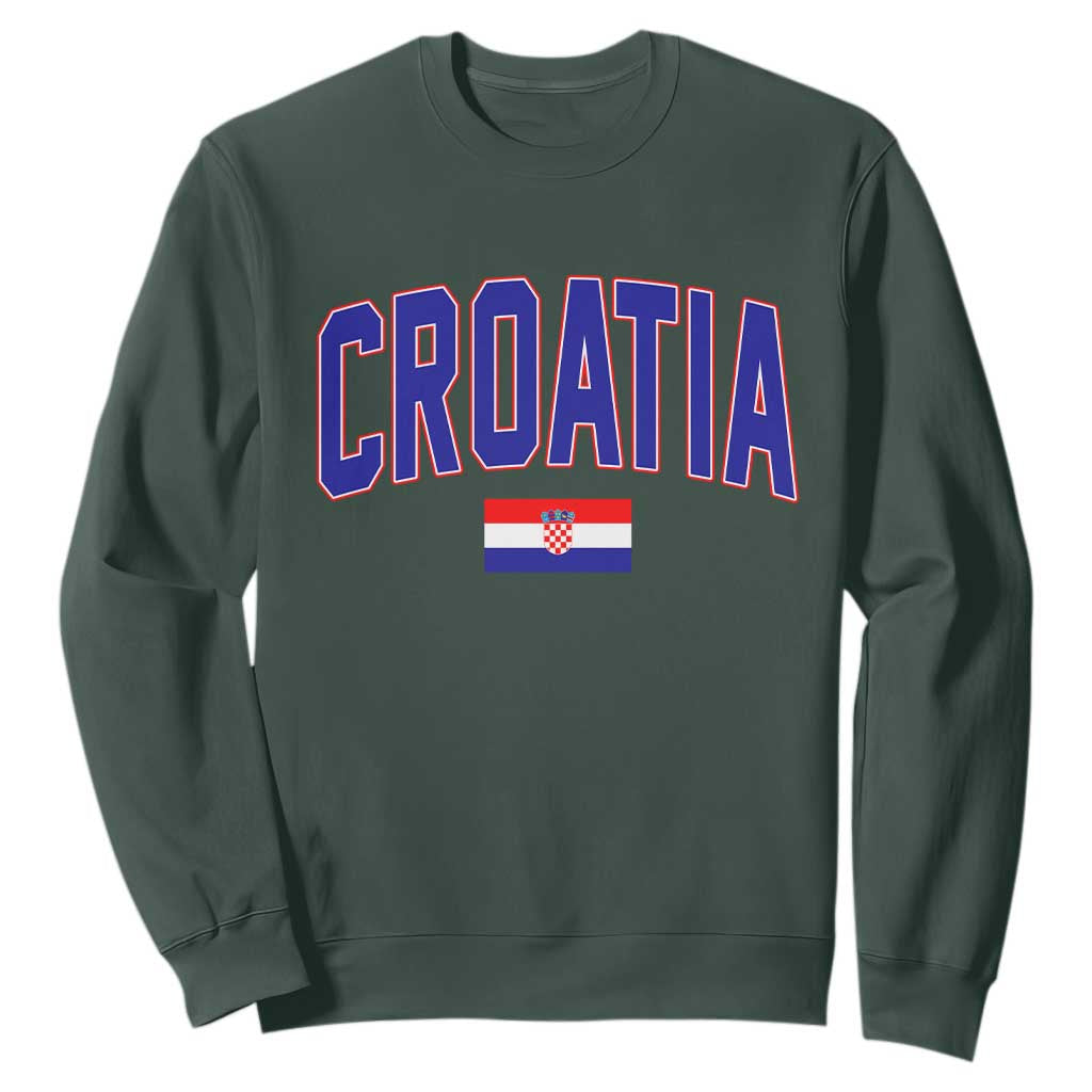 Croatia Flag Sweatshirt Vintage Hrvatska Flag Zagreb Croatian Jersey Retro
