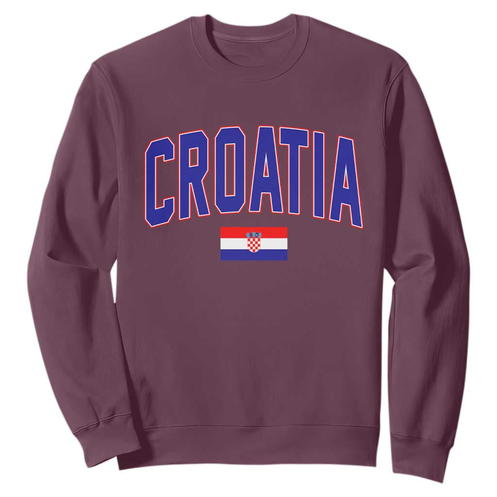 Croatia Flag Sweatshirt Vintage Hrvatska Flag Zagreb Croatian Jersey Retro