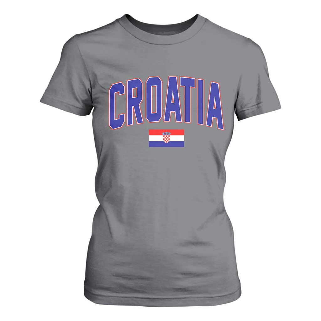 Croatia Flag T Shirt For Women Vintage Hrvatska Flag Zagreb Croatian Jersey Retro