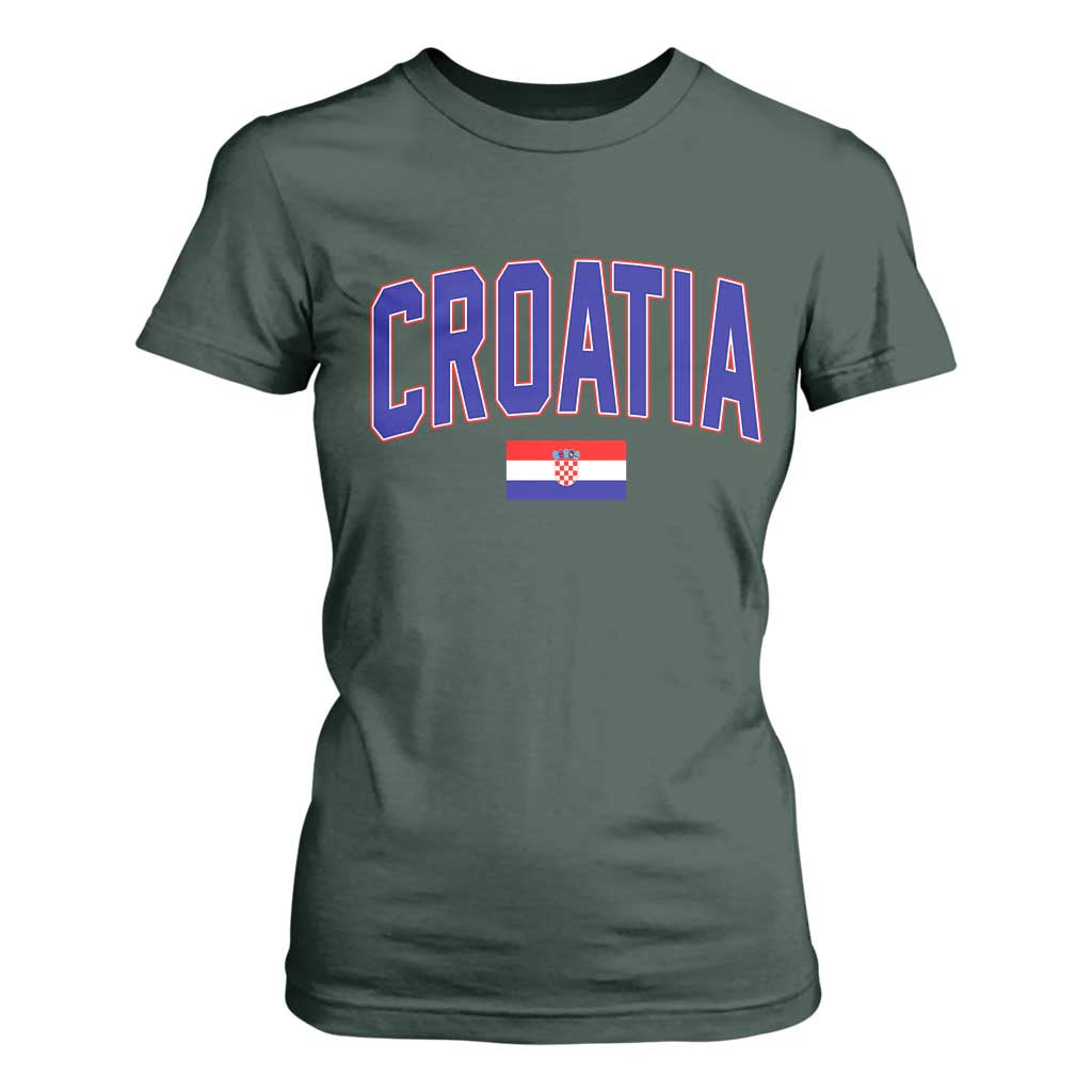 Croatia Flag T Shirt For Women Vintage Hrvatska Flag Zagreb Croatian Jersey Retro