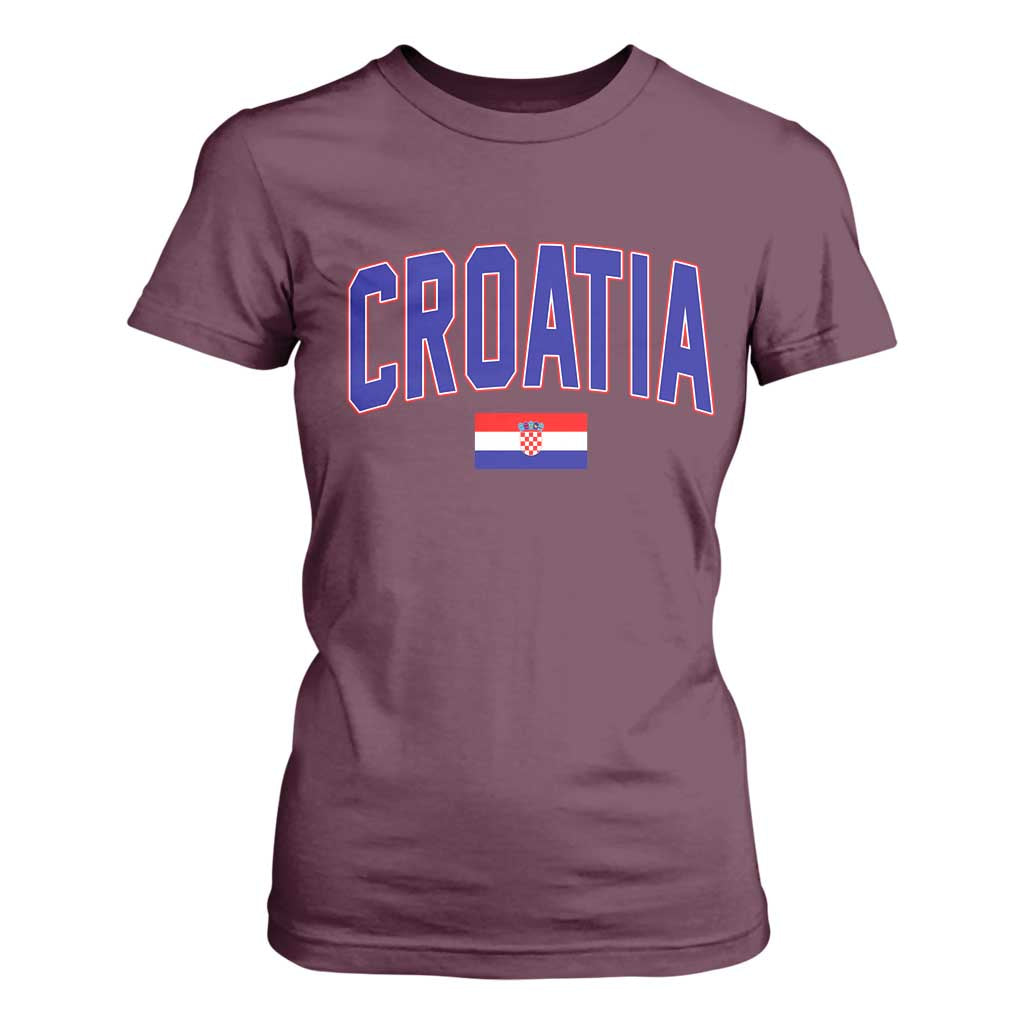 Croatia Flag T Shirt For Women Vintage Hrvatska Flag Zagreb Croatian Jersey Retro