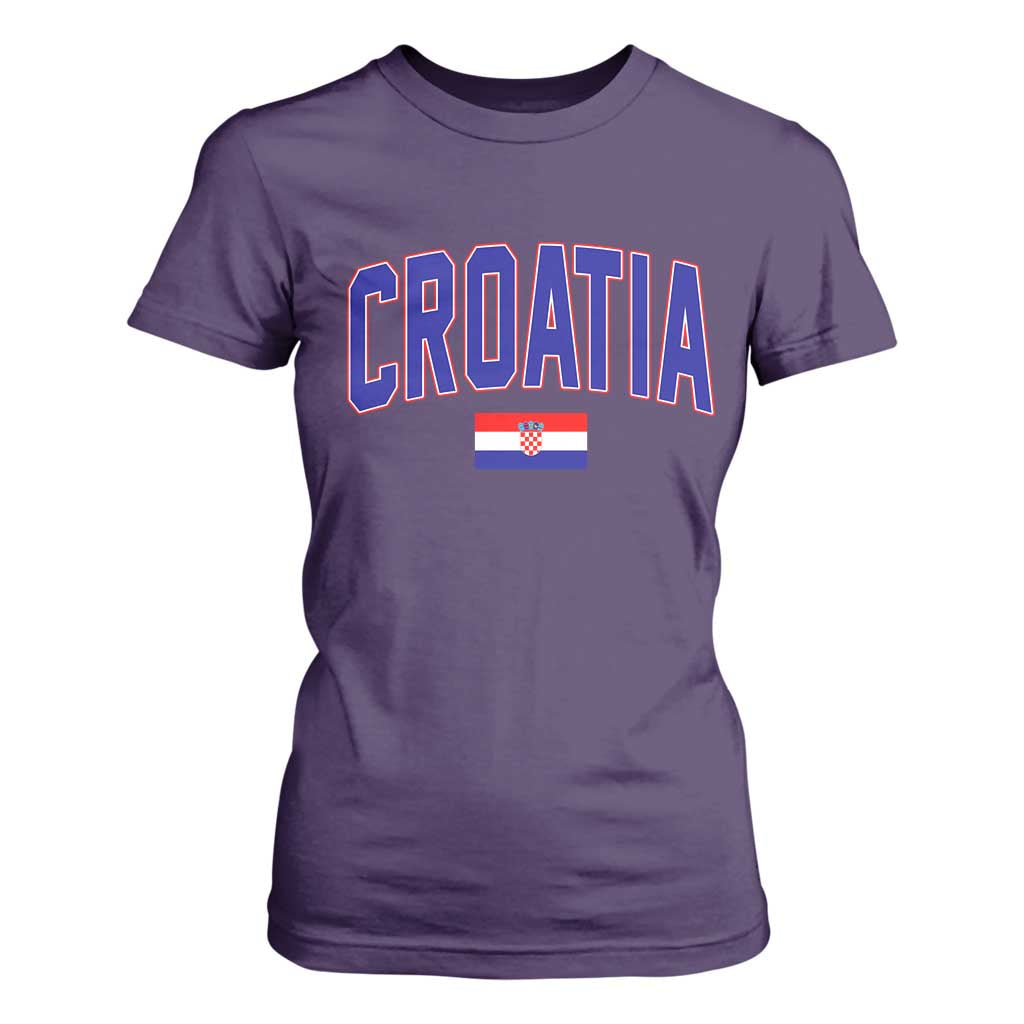 Croatia Flag T Shirt For Women Vintage Hrvatska Flag Zagreb Croatian Jersey Retro