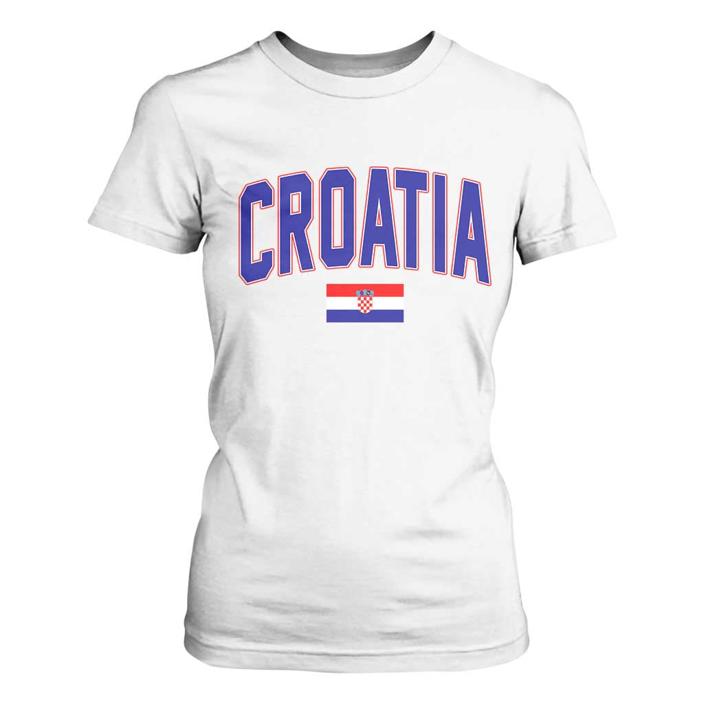 Croatia Flag T Shirt For Women Vintage Hrvatska Flag Zagreb Croatian Jersey Retro