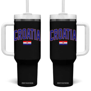 Croatia Flag Tumbler With Handle Vintage Hrvatska Flag Zagreb Croatian Jersey Retro