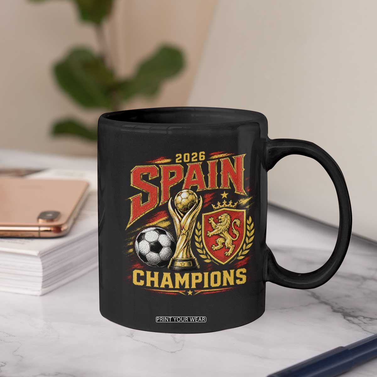 Spain Champions 2026 Coffee Mug Spanish Soccer Fan Graphic