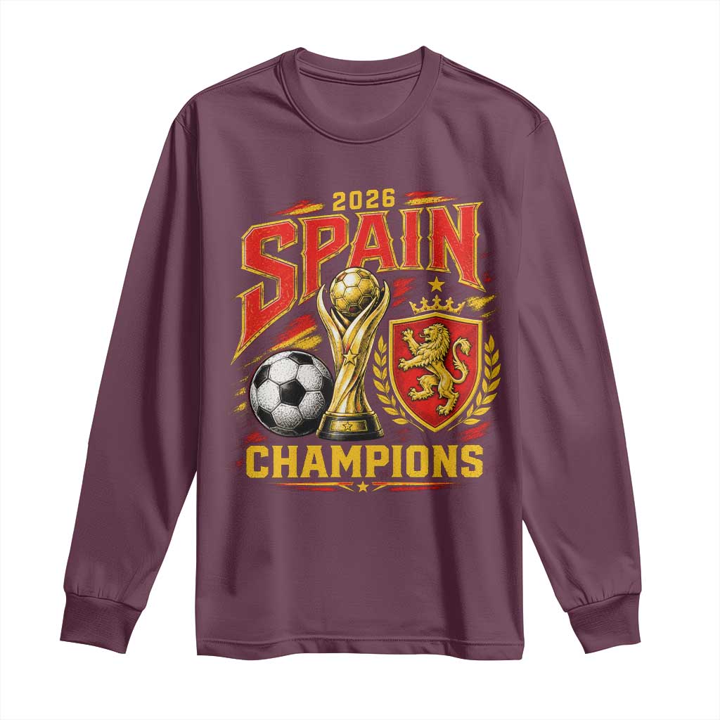 Spain Champions 2026 Long Sleeve Shirt Spanish Soccer Fan Graphic