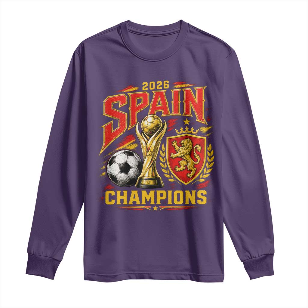 Spain Champions 2026 Long Sleeve Shirt Spanish Soccer Fan Graphic