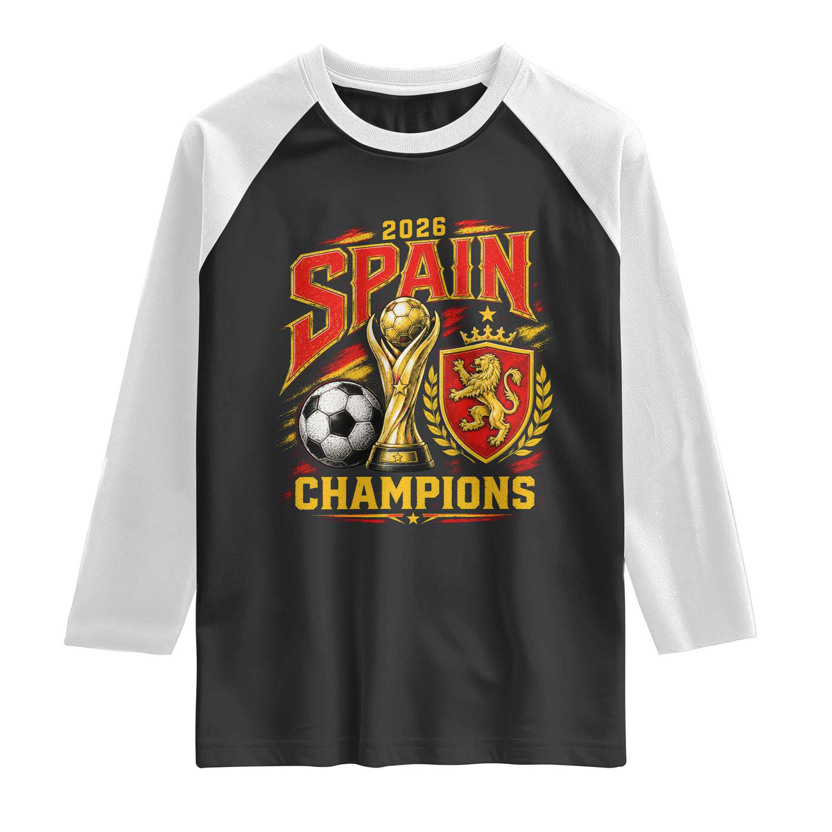 Spain Champions 2026 Raglan Shirt Spanish Soccer Fan Graphic
