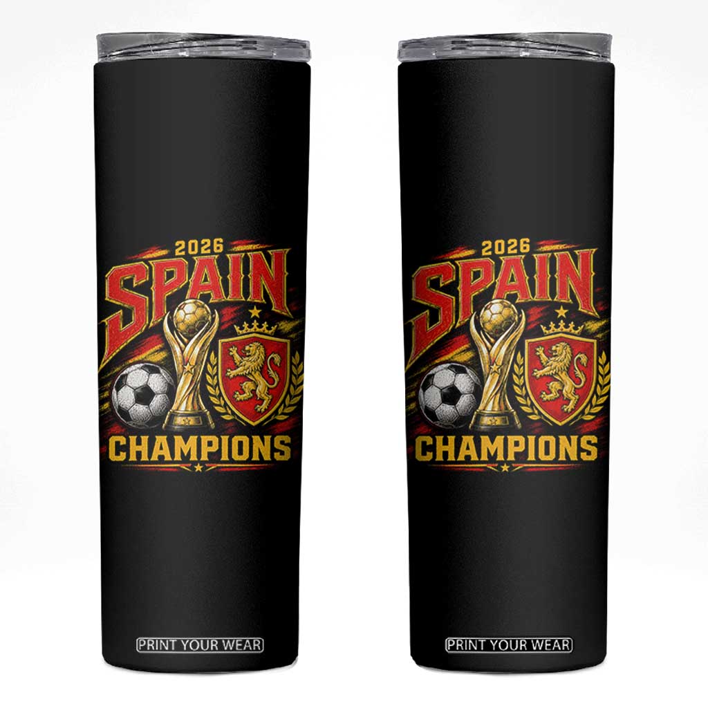 Spain Champions 2026 Skinny Tumbler Spanish Soccer Fan Graphic