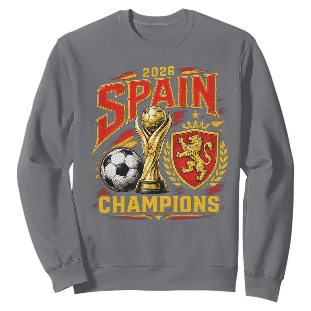 Spain Champions 2026 Sweatshirt Spanish Soccer Fan Graphic