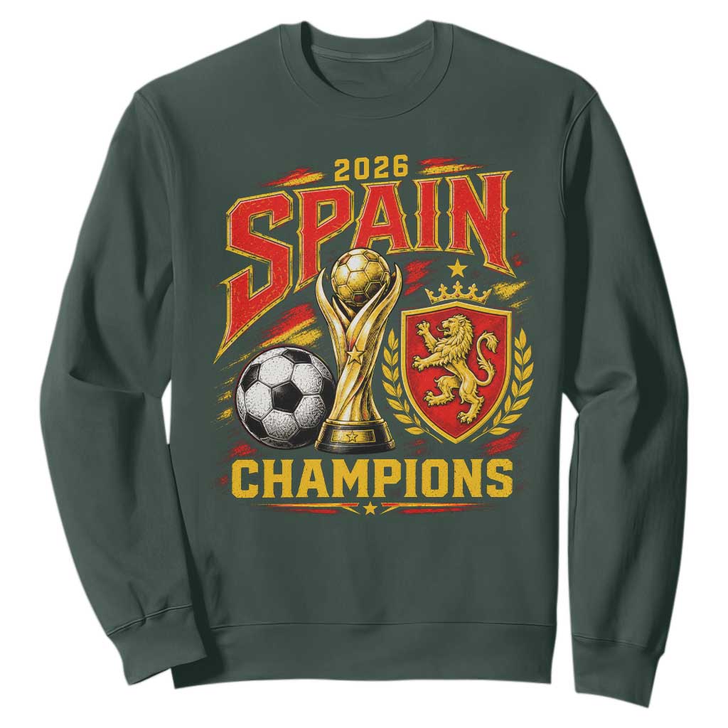 Spain Champions 2026 Sweatshirt Spanish Soccer Fan Graphic