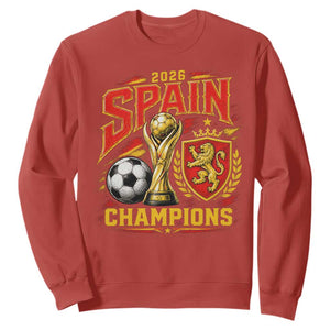 Spain Champions 2026 Sweatshirt Spanish Soccer Fan Graphic