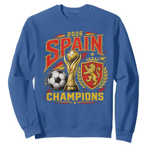 Spain Champions 2026 Sweatshirt Spanish Soccer Fan Graphic