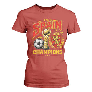 Spain Champions 2026 T Shirt For Women Spanish Soccer Fan Graphic