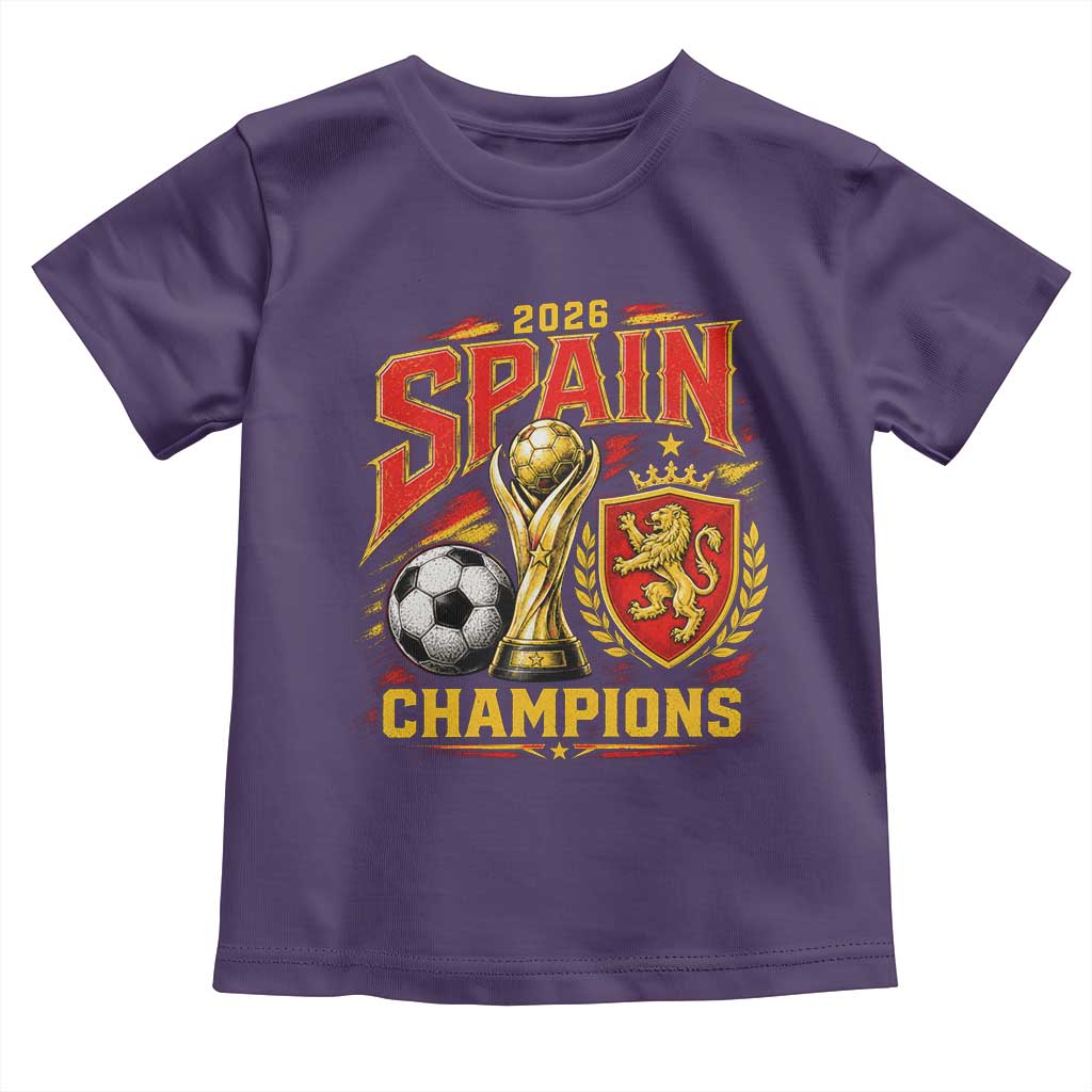 Spain Champions 2026 Toddler T Shirt Spanish Soccer Fan Graphic