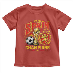 Spain Champions 2026 Toddler T Shirt Spanish Soccer Fan Graphic