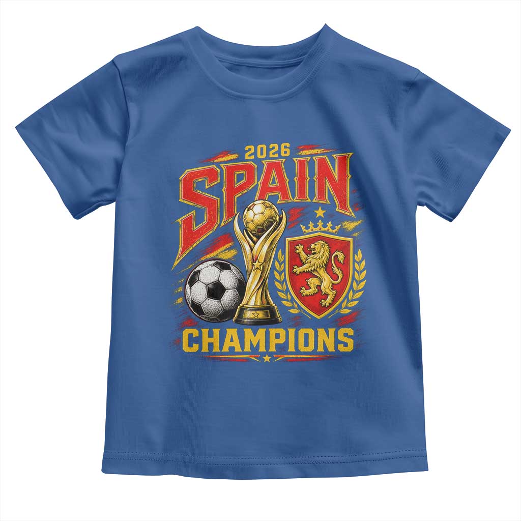 Spain Champions 2026 Toddler T Shirt Spanish Soccer Fan Graphic