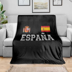 Spain Espana Throw Blanket Vintage Spanish Flag Royal Crest Graphic
