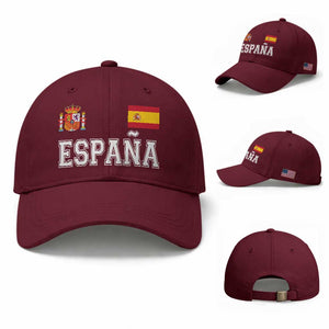 Spain Espana Baseball Cap Vintage Spanish Flag Royal Crest Graphic
