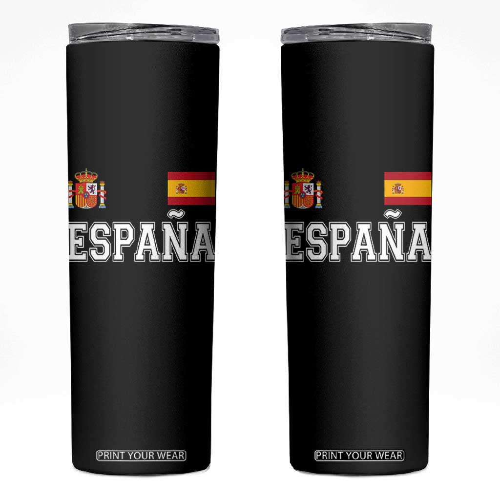 Spain Espana Skinny Tumbler Vintage Spanish Flag Royal Crest Graphic