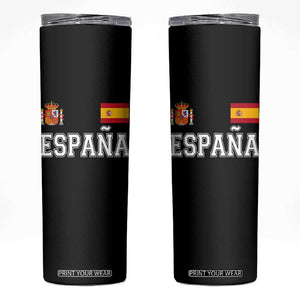 Spain Espana Skinny Tumbler Vintage Spanish Flag Royal Crest Graphic