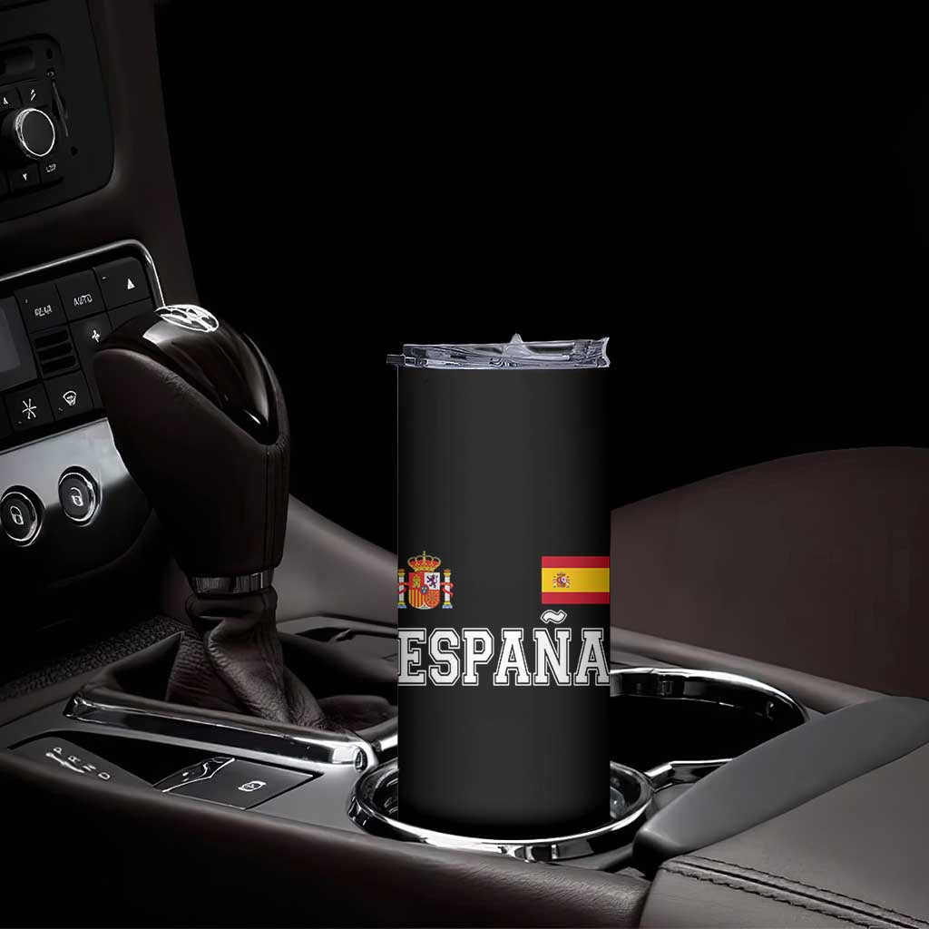 Spain Espana Skinny Tumbler Vintage Spanish Flag Royal Crest Graphic