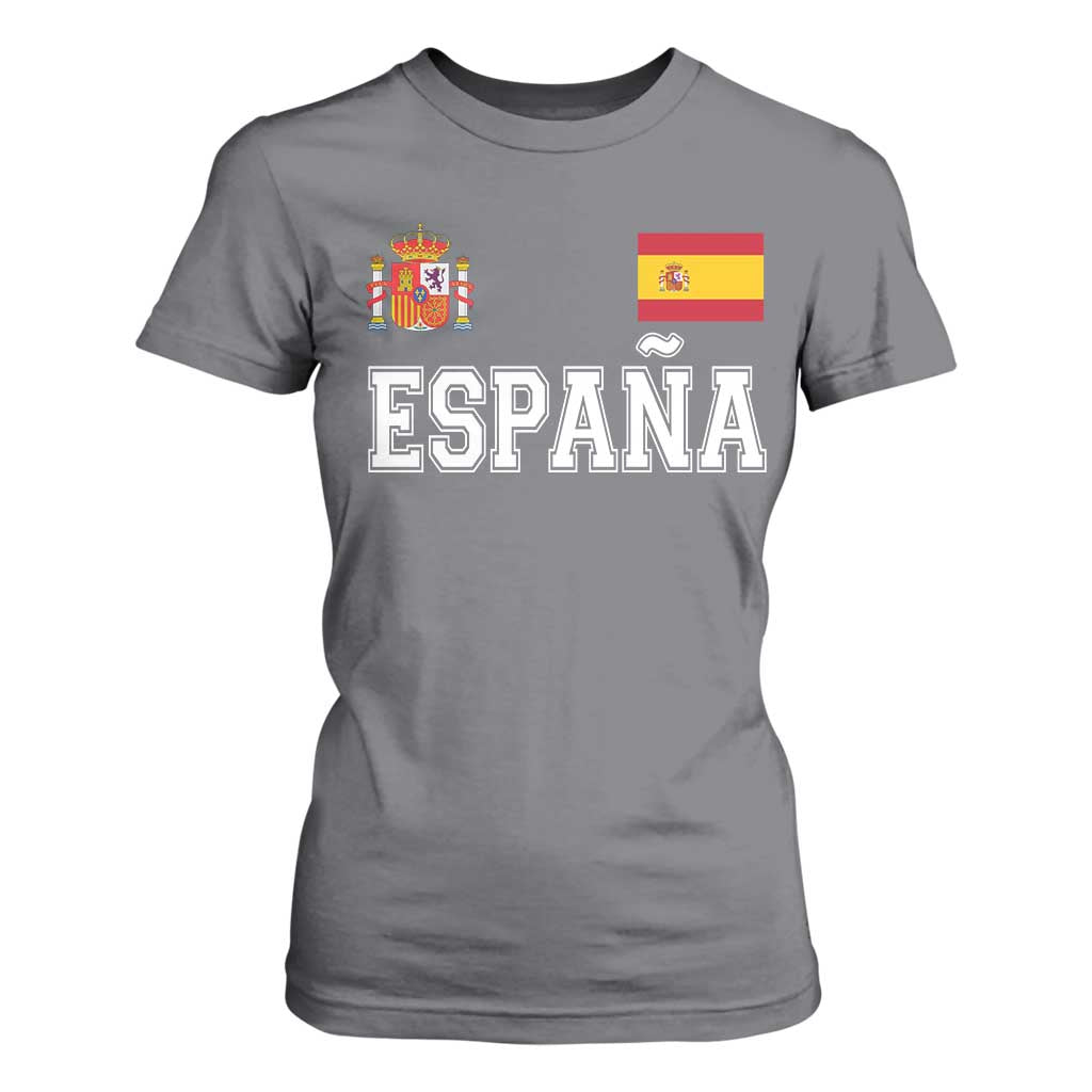 Spain Espana T Shirt For Women Vintage Spanish Flag Royal Crest Graphic
