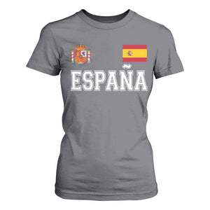 Spain Espana T Shirt For Women Vintage Spanish Flag Royal Crest Graphic