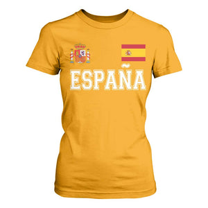 Spain Espana T Shirt For Women Vintage Spanish Flag Royal Crest Graphic